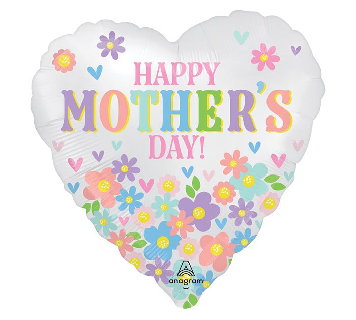 17" Satin Daisy Chain Mother's Day Foil Balloon